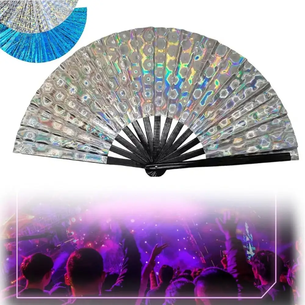 New Foldable Bamboo Fan 64cm Lightweight Clack Clapping Fans Portable PVC Stage Performance Dance for Line Dancing