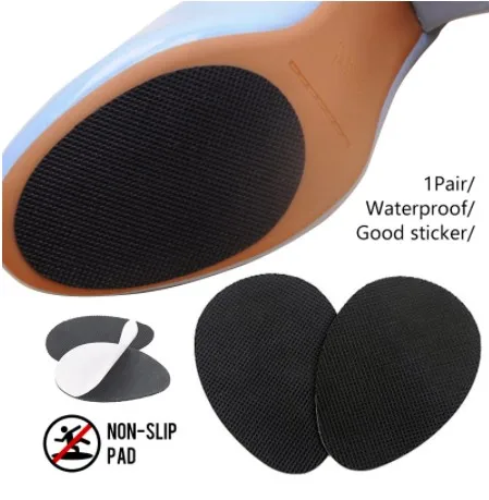 1/5pairs Shoe Sole Wear-resistant Protector Black High Heel Sandal Rubber Non-slip Outsole Pad Frosted Mat Shoes Bottom Stickers