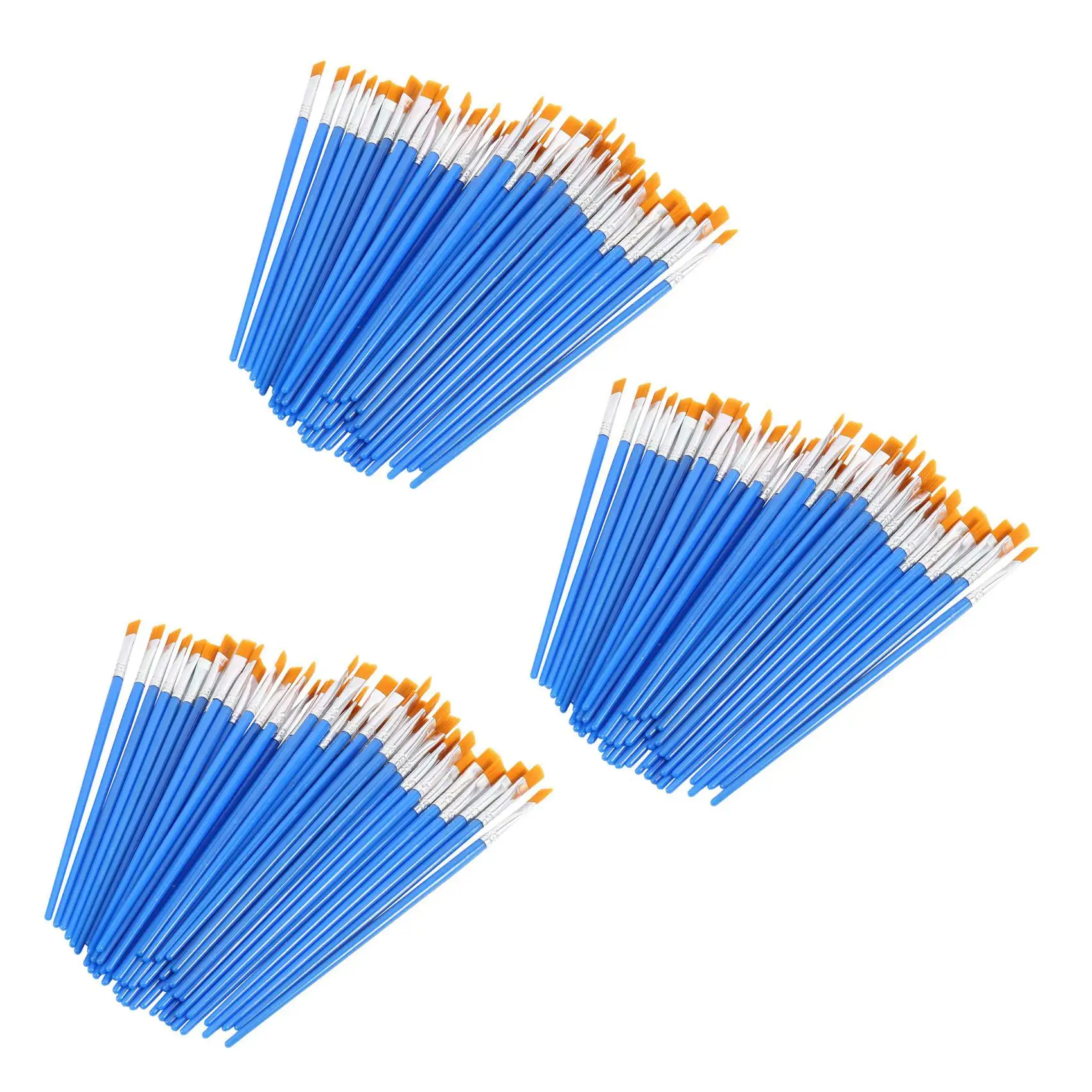 YSUN-Paint Brushes Set 150 Pcs Kids Nylon Flat Hair Small Oil Watercolor Artist Painting Kits Bulk For Children