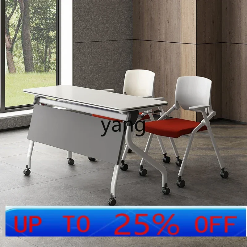 LMM  folding training conference table mobile splicing conference room table and chair can be combined multi-function