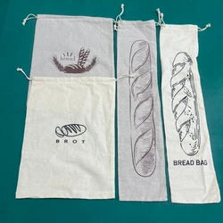 Multi purpose Linen Drawstring Bag Versatile Storage Container Linen Drawstring Bag for Bread and Fruits B03E