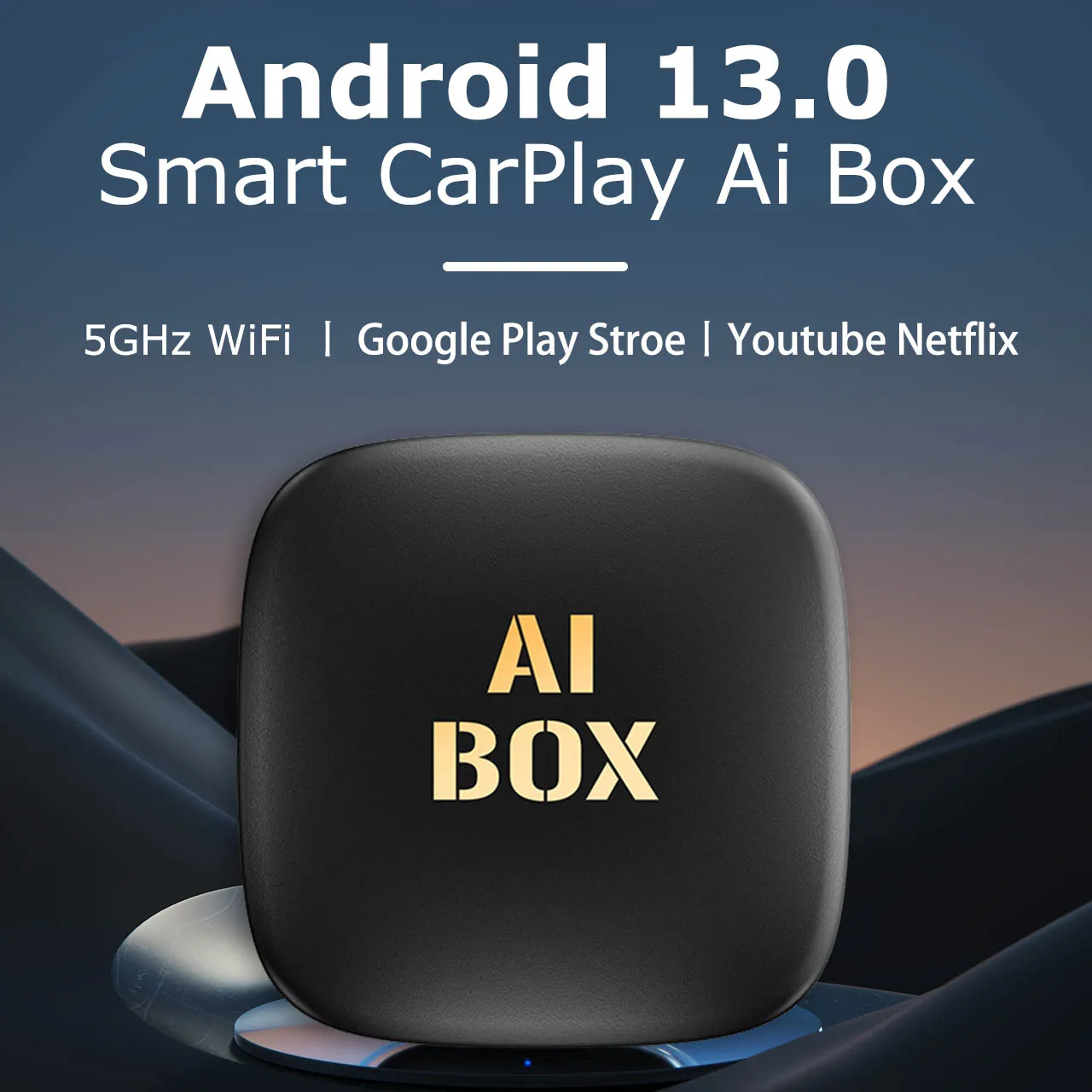 Caja inteligente con Android 13, Adaptador inalámbrico para Carplay, para Youtube, Nexflit, sistemas de inteligencia de coche, 2024