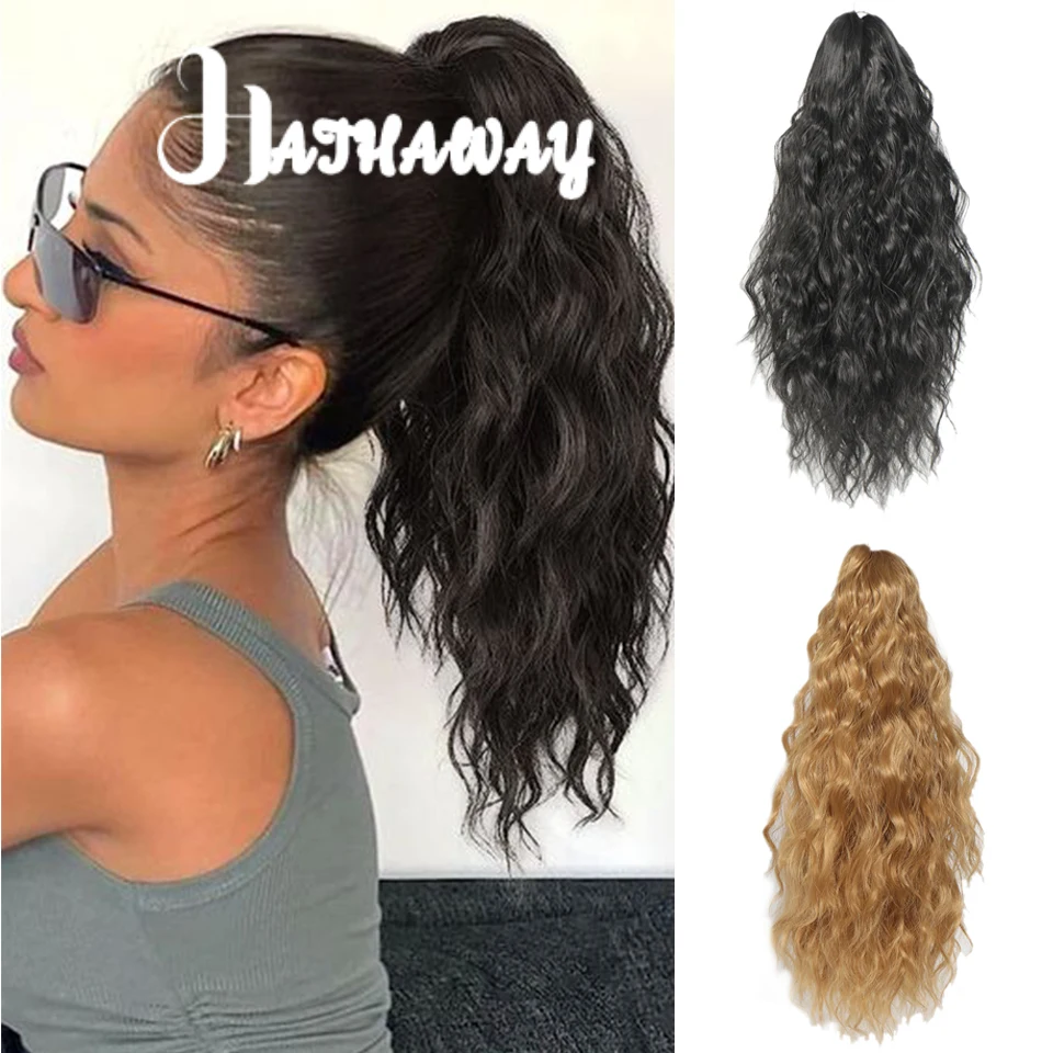 Short Curly Hair Big Grab Clip Ponytail Female Synthetic Black Brown Gold Ponytail Clip In The Hair For Daily Wear Woman