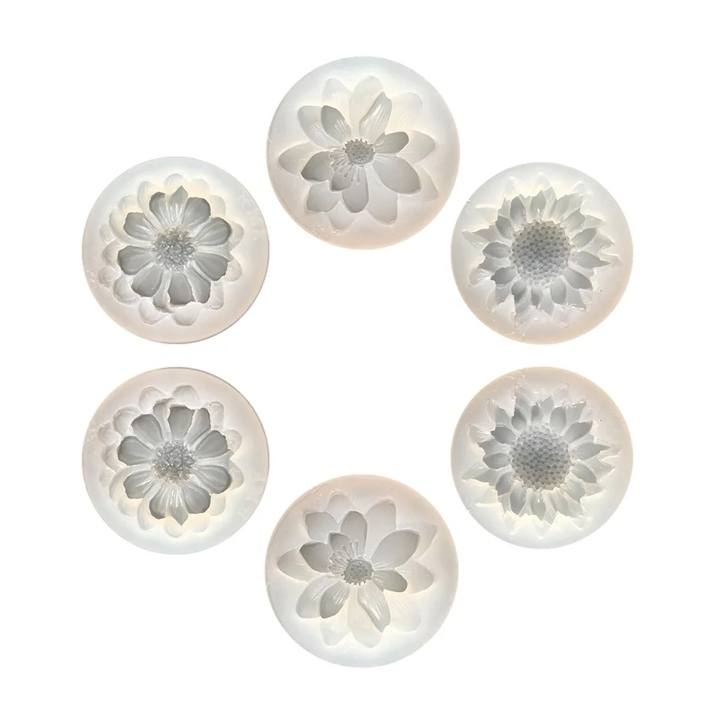 

6 Pcs Letter Flower Mold Soap Molds Bakeware Silica Gel Wax Melt Silicone Shape