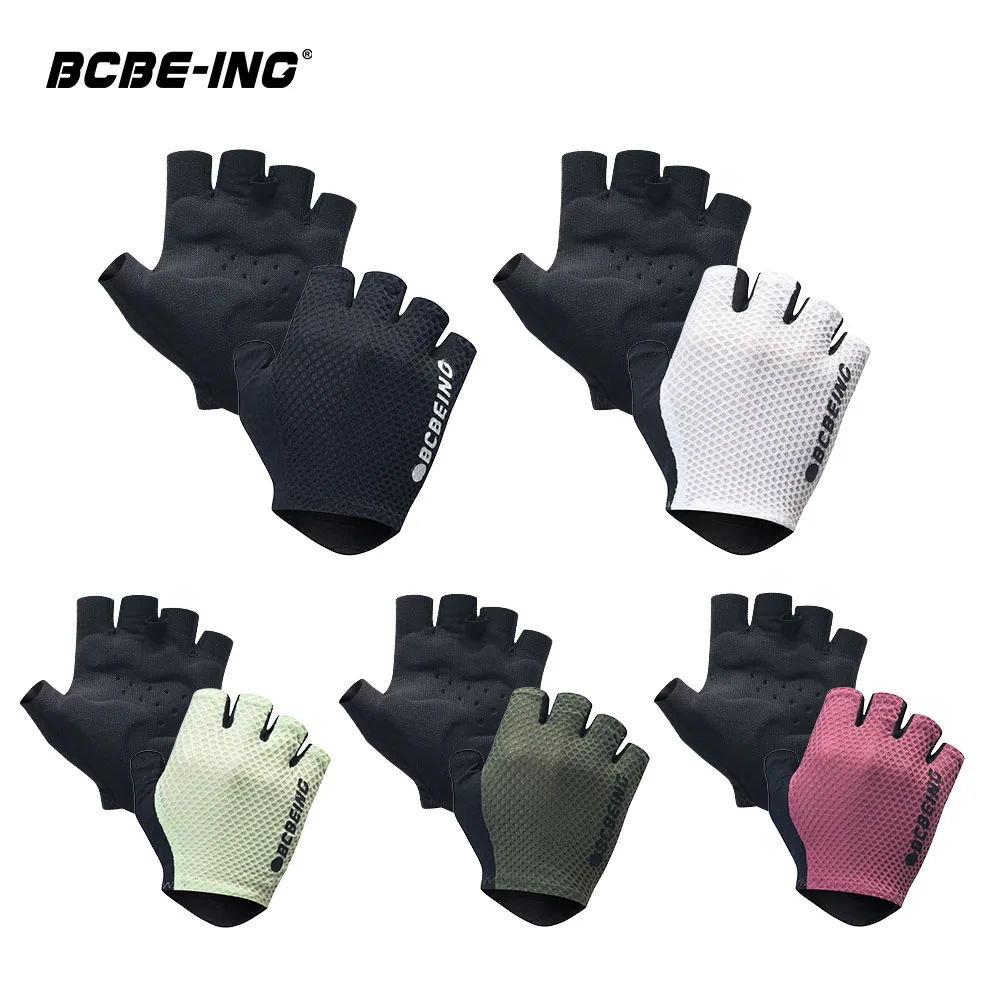 Half Finger Cycling Gloves Shock Absorbing Palm Pad Anti-Slip Breathable Bike Gloves for Road MTB Men Women