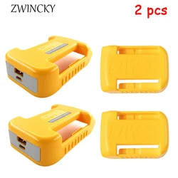 2 PCS USB Charger Adapter for Dewaltt,18V Lithitum Battery Portable Type-C Port Fast Charging Battery Storage Rack Holder Case