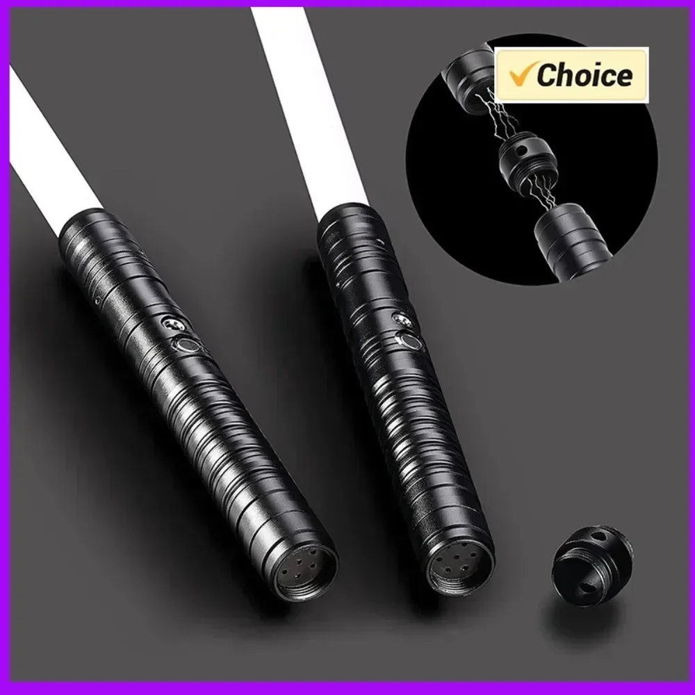 

Metal Handle Lightsaber RGB 7 Colors Change LED Laser Sword Two in One Switchable Double-edged Saber Sound Full Cosplay Gift