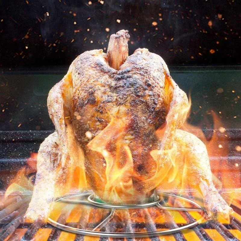 1pc Grilling Cookware Beercan Chicken Stand for w/ Premium Stainless Steel Non-Fall bbq accessories