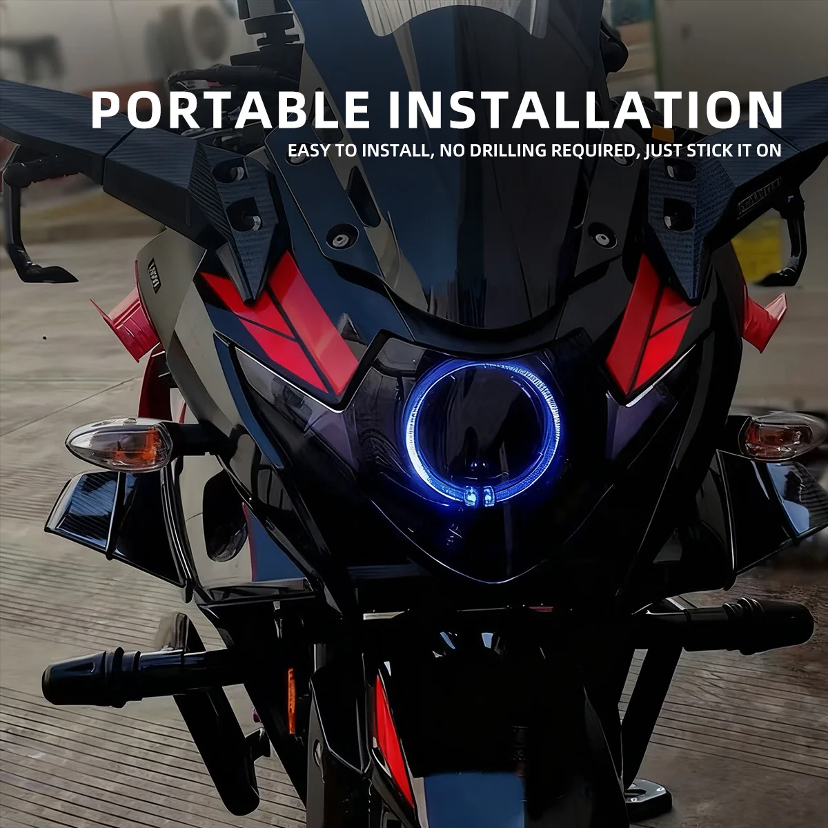 1 Set Motorcycle Front Side Spoiler Winglets Carbon Black Winglet Aerodynamic Side Wing Universal Modified Decoration Accessory view 5