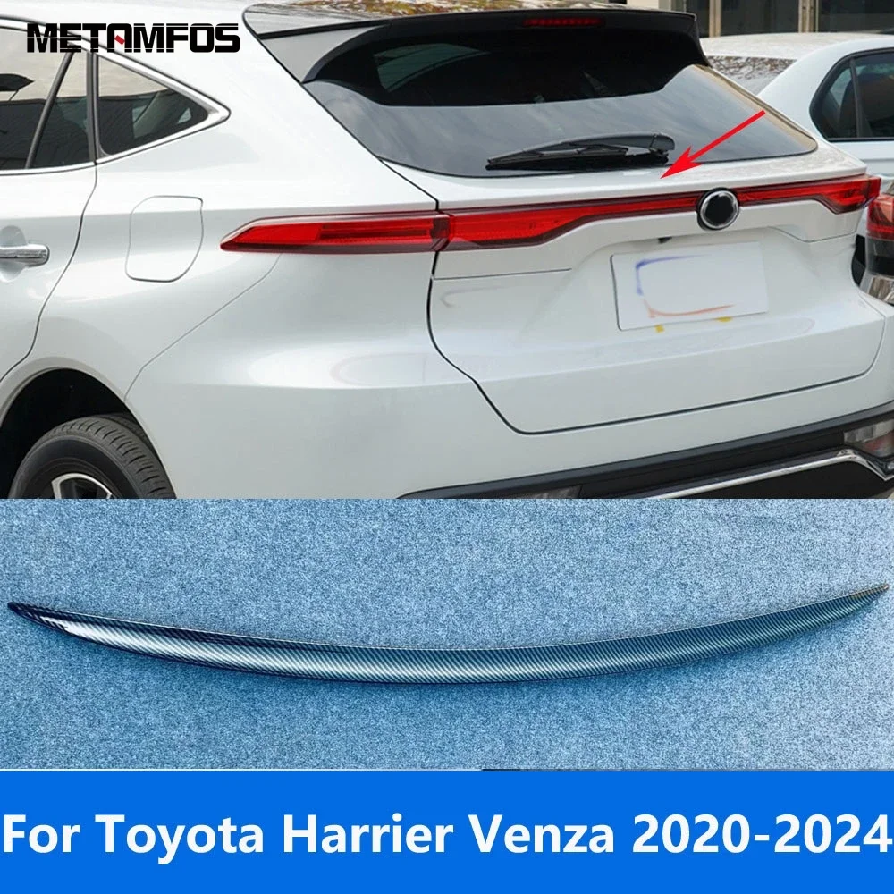 For Toyota Harrier Venza 2020-2022 2023 2024 Carbon Fiber Car Rear Spoiler Trunk Roof Lip Tail Wing Molding Trim Car Accessories