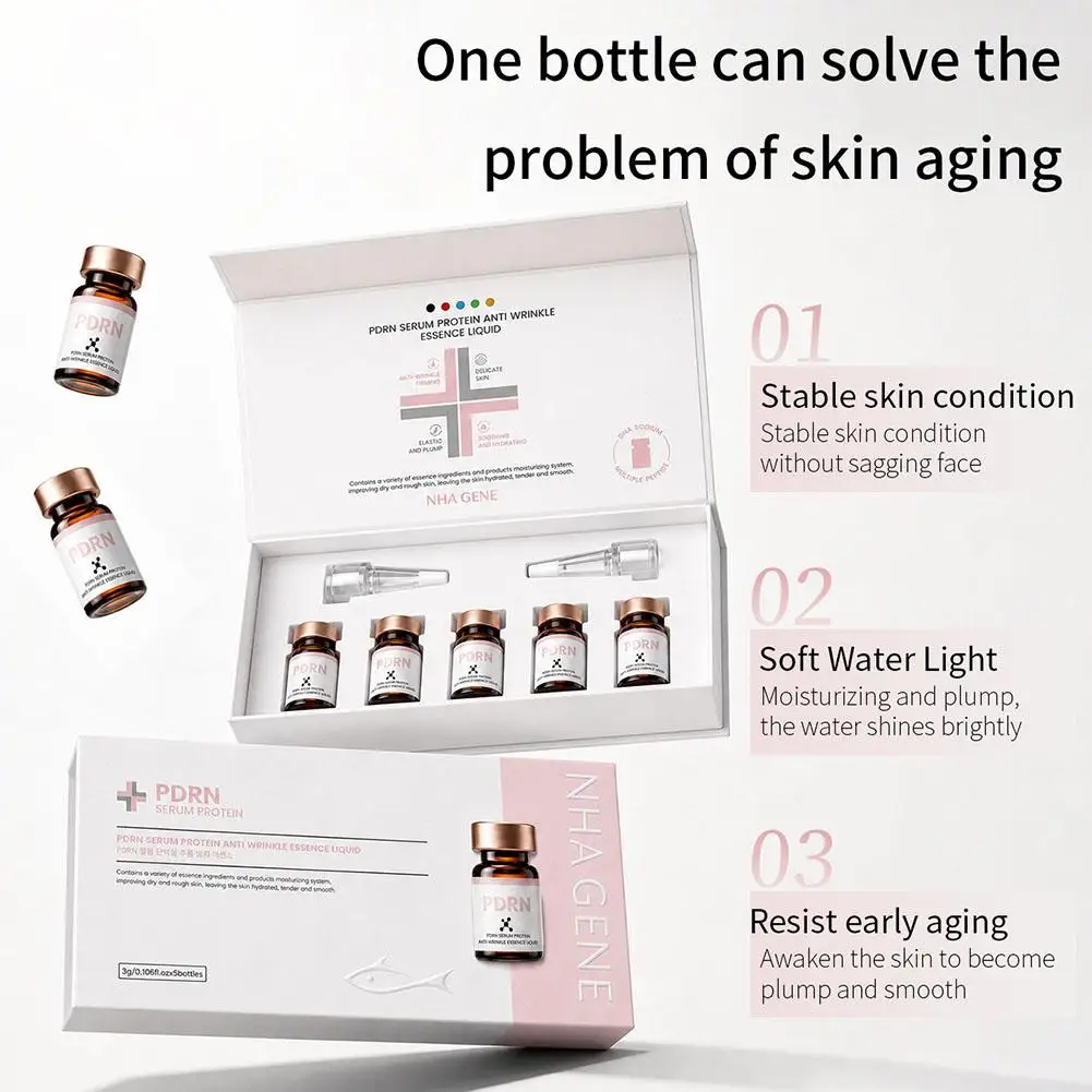 PDRN Peptide Serum Protein Essence Anti-Aging Anti-Wrinkle Firming Repair Barrier Hydrating Brightening Facial Skin Care