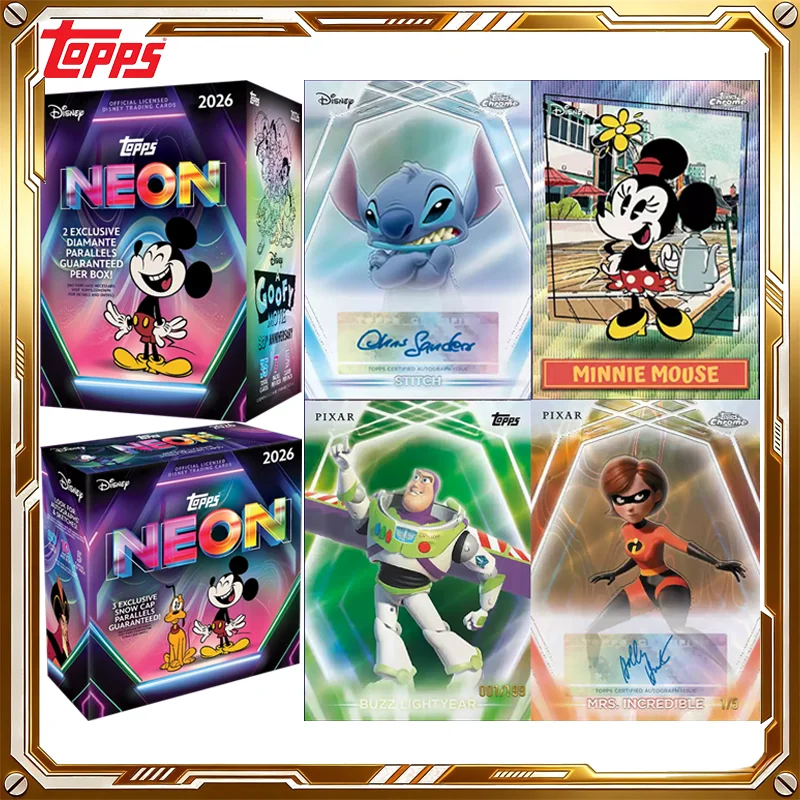 2026-topps-disney-card-neon-series-mystery-box-genuine-trading-cards-game-toys-holiday-birthday-girls-toys