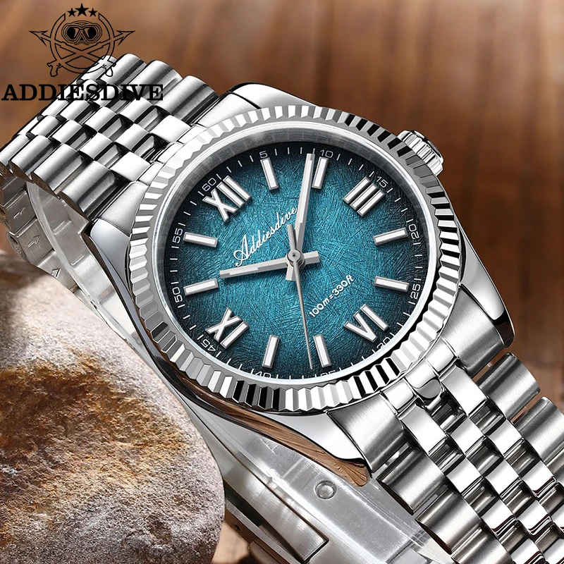 

ADDIESDIVE Quartz Watch for Men Sapphire AR Coated 10Bar Supper Luminous 36mm Men Wristwatch Sports VH31 Men Watches New AD2073