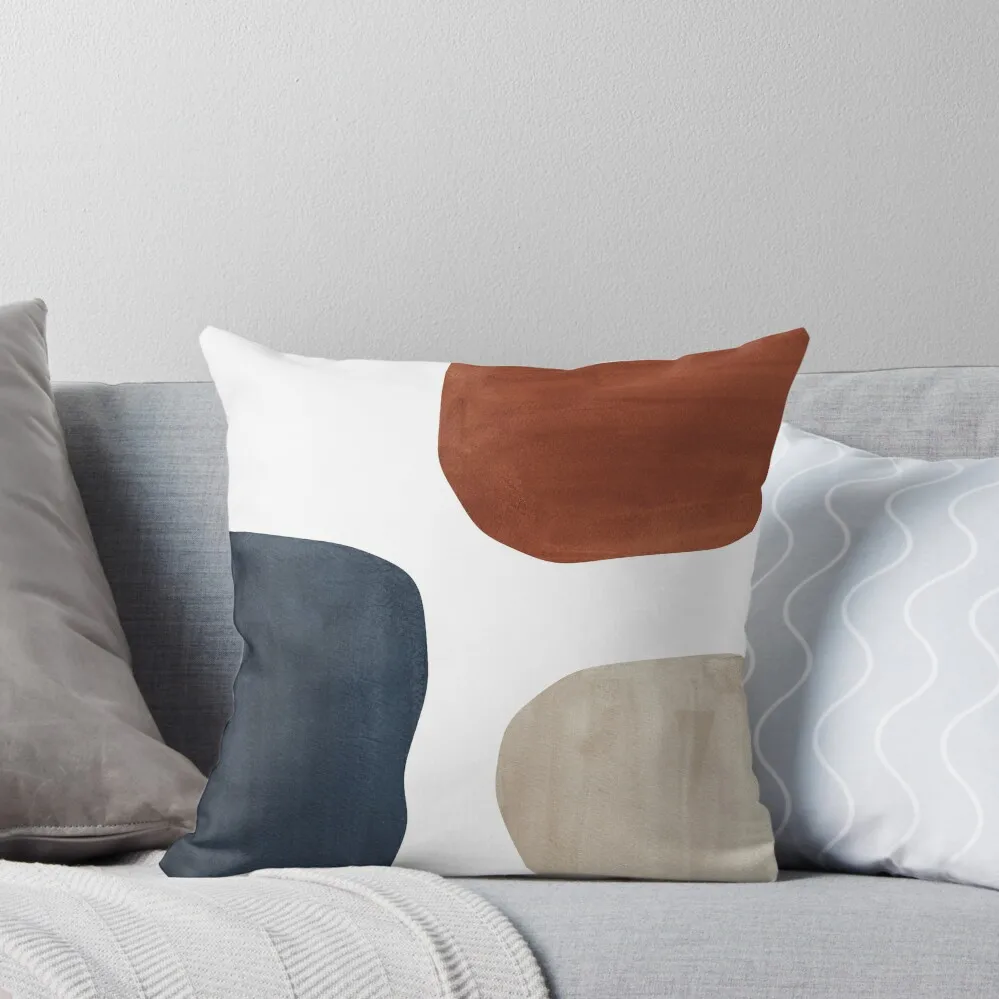 

Terracotta, navy and beige organic shapes Throw Pillow Cushion Child ornamental pillows Sofa Decorative Covers pillow
