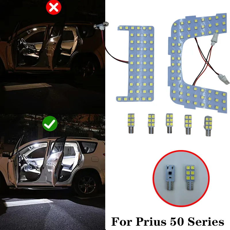 For Toyota Prius XW50 2016 2017 2018 2019 2020 Car Interior Lamps Room Update Roof lights LED 4x4 Trunk Reading Lamp Canbus Bulb