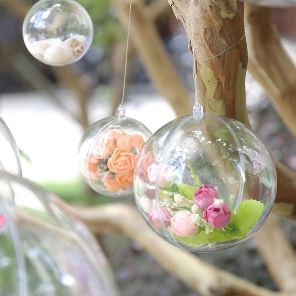 

15 pcs Plastic Christmas Ball Hollow Hanging Ornament Fillable Xmas Tree Decor Holiday Party Wedding Home Garden Decoration