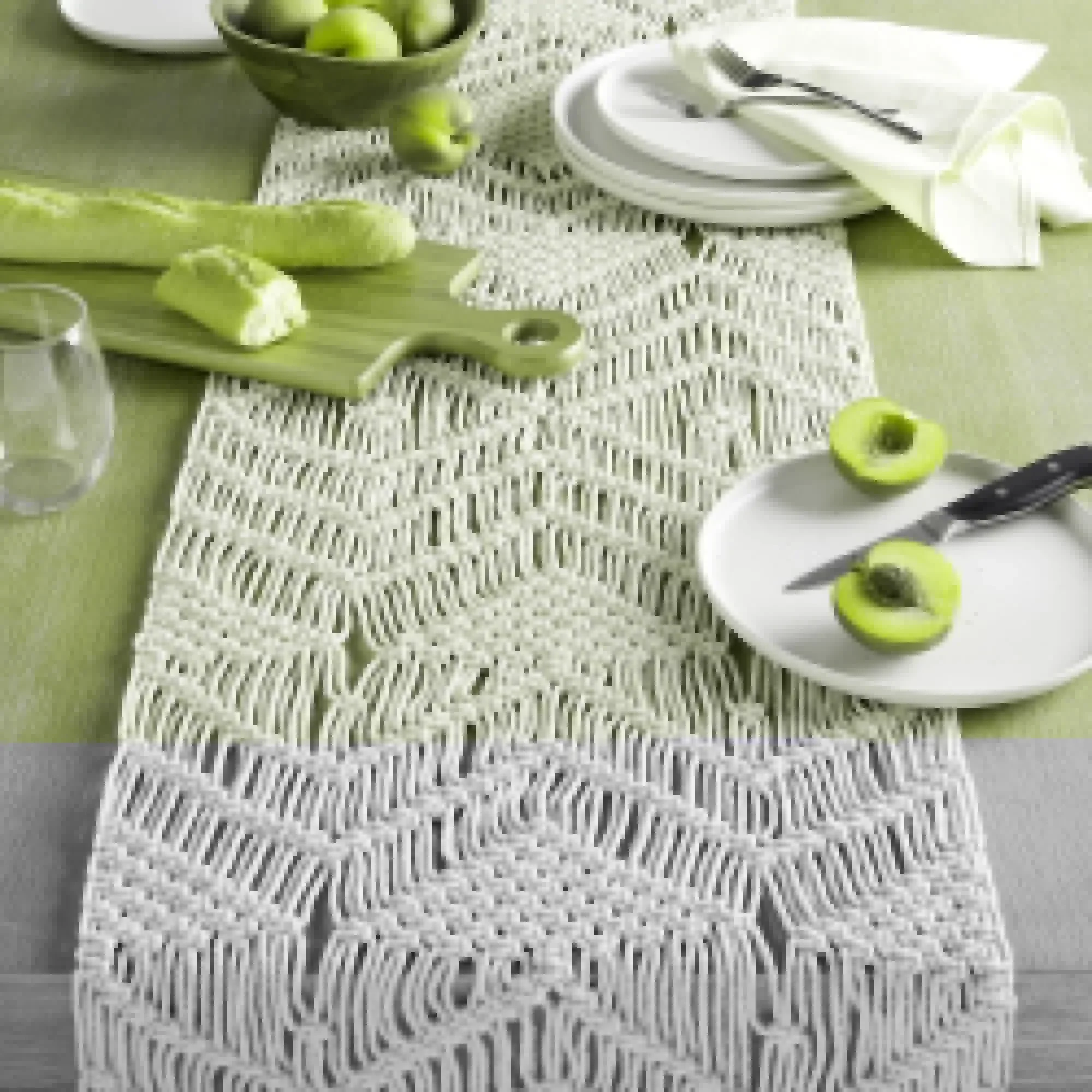 90"x14" Macrame Table Runner – 100% Natural Cotton, Machine Washable