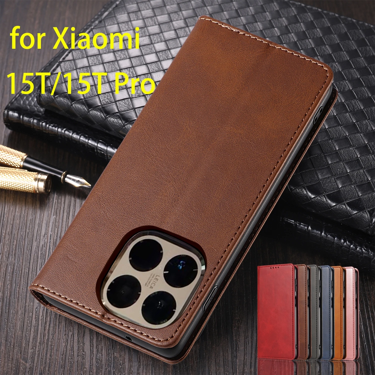 

Leather Case for Xiaomi 15T 5G / Xiaomi 15T Pro 5G Flip Case Card Holder Holster Magnetic Attraction Wallet Cover Fundas Coque