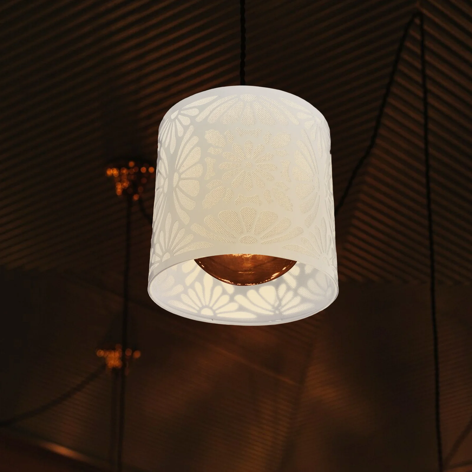

Hollow Iron Pendant Light Shade Exquisite Metal Lampshade Ceiling Lamp Cover for Dining Room Kitchen Bar Home Lights