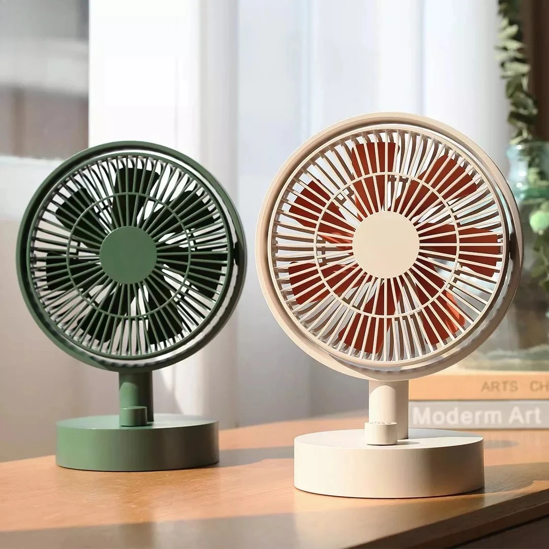 2024 New Desktop Fan Shaking Head Intelligent Digital Display Mini Cooling Fan Type-C Rechargeable Portable Low Noise Fan