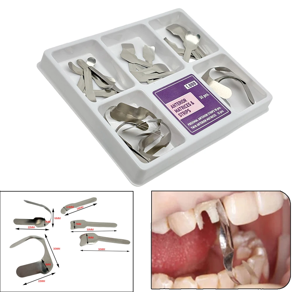 30pc dental seccional contornos matriz sistema anterior matriz banda anel cunhas titular para sobre restauração da superfície proximal