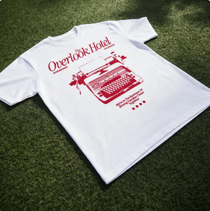 2026Men Vintage Old Typewriter Machine Graphic T Shirt Retro Quote Chest Print Crewneck Tees Unisex Black Oversized Short Sleeve