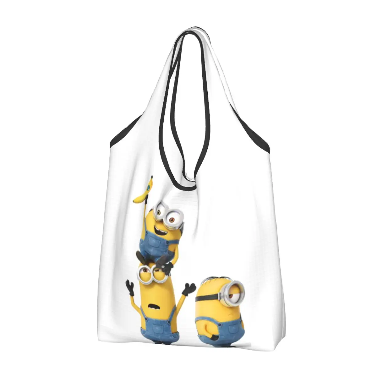 

Пользовательские милые сумки-тоут с рисунком банана M-Minions, портативная сумка-шоппер на плечо для продуктов