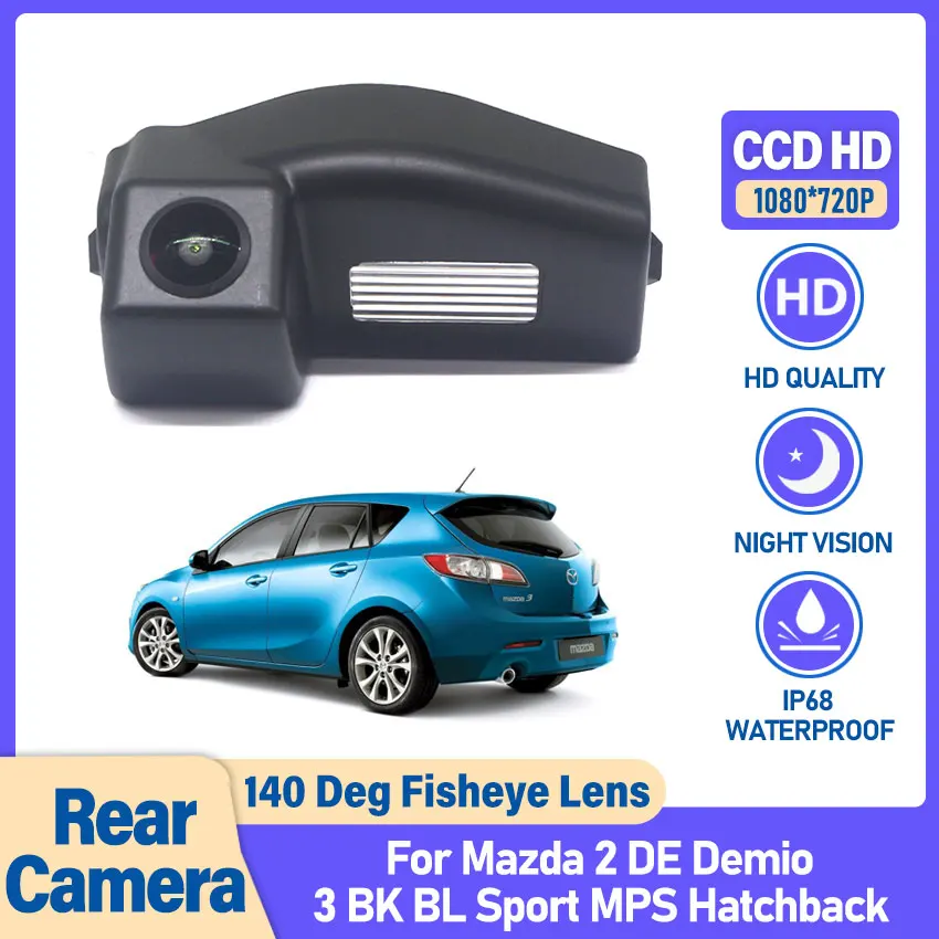 CCD Waterproof Vehicle Rear View Reverse Camera For Mazda 2 DE Demio 3 BK BL Sport MPS Hatchback Car Wide Angle Backup Camera