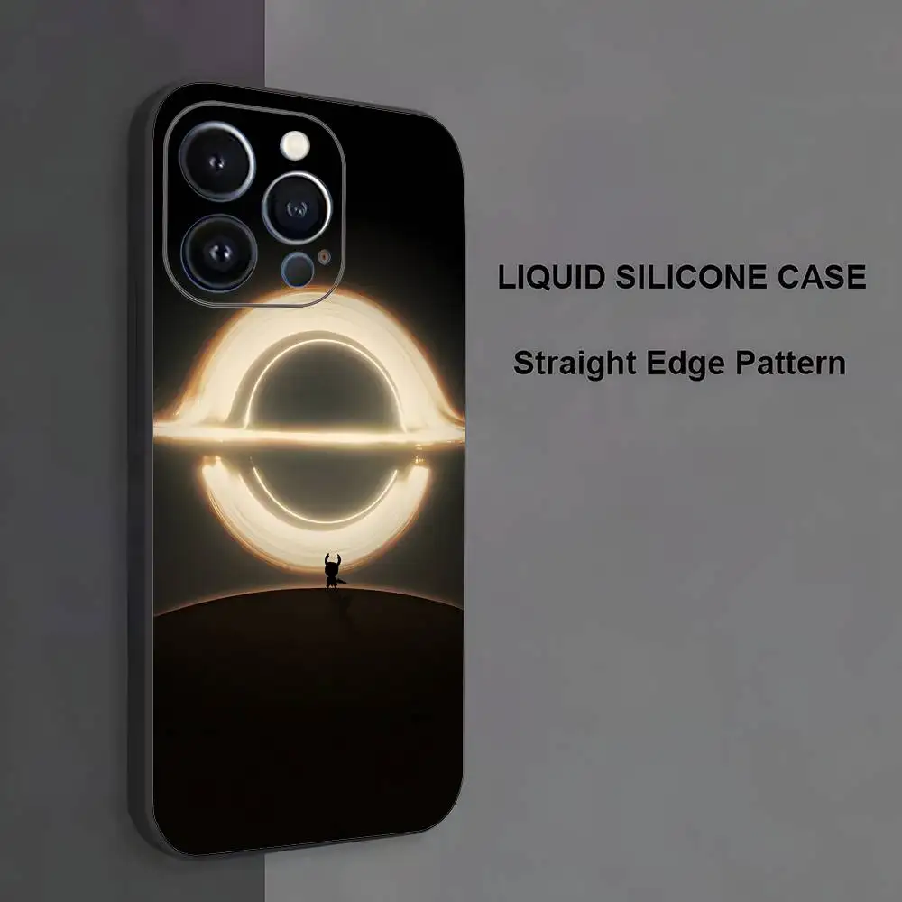 حافظة هاتف H-Hollow Game K-Knight لهاتف iPhone 17,16,15,14,13,12,11، Pro Max، XS، X، XR، SE، Mini، 8، 7، غطاء أسود من السيليكون الناعم