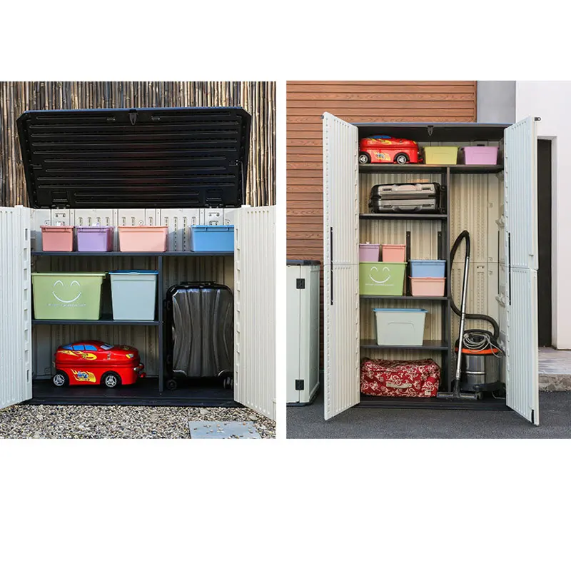 رائجة البيع خزانة تخزين خارجية سقيفة تخزين عمودية سقيفة تخزين خارجية أثاث الفناء #4