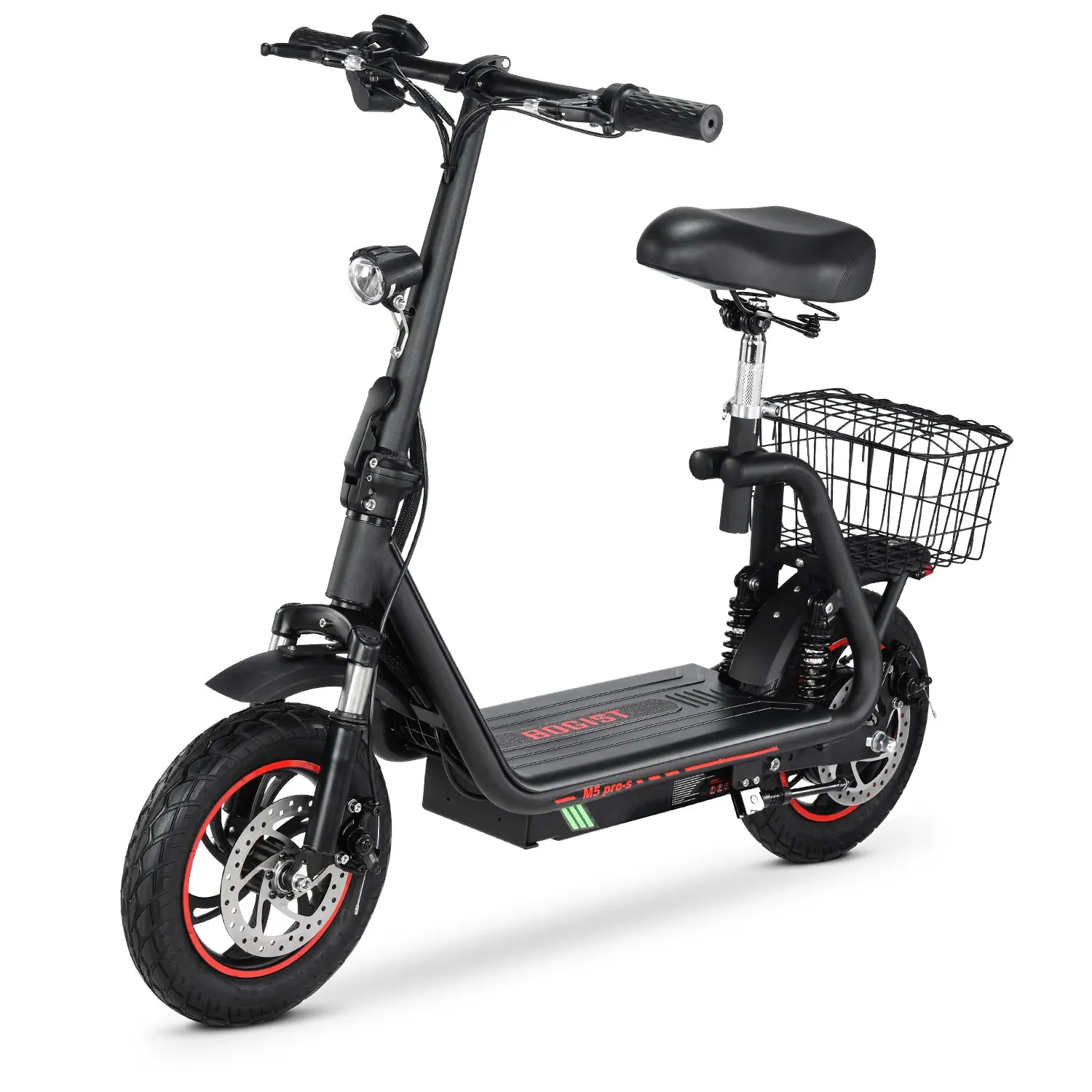 Electric scooters BOGIST M5Pro-S motor 500W battery 48V 13AH range 35KM disc brakes-black red