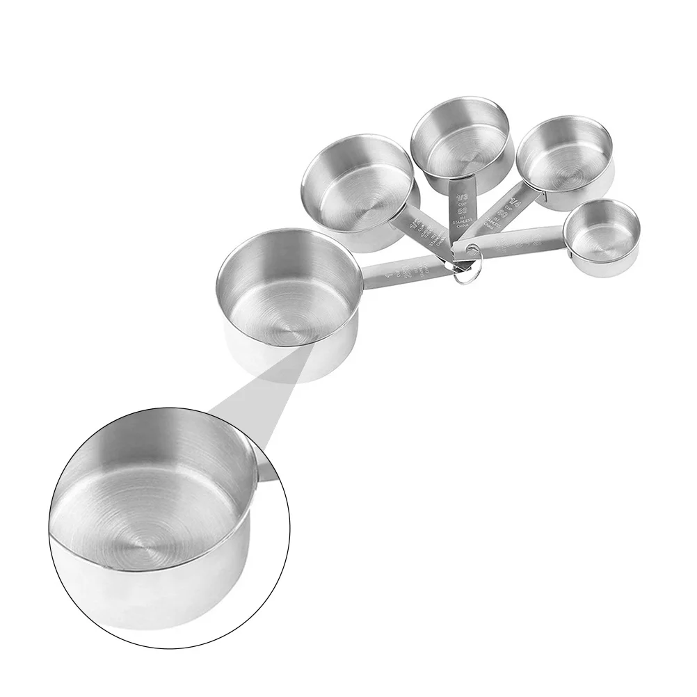 

5Pcs Stainless Steel Measuring Spoons Set with Engraved Markings Detachable Design Polished Handle for Baking Cooking Kitchen