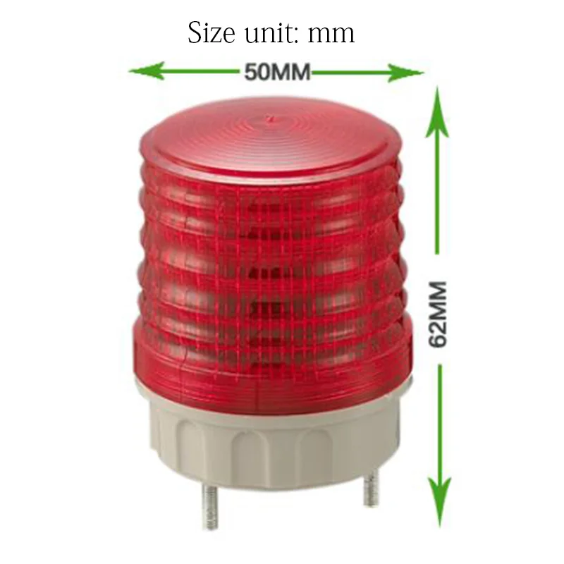 Imagem -02 - Luz de Sinal Pequena Vermelha de Zusen Três Modos Comuta Flash do Estroboscópio Sempre na Lâmpada de Advertência Tb5051-r 12v 24v 110v 220v a