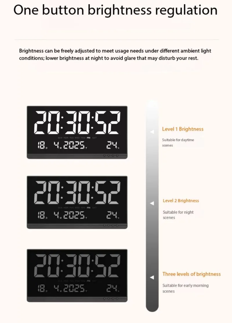 21Inch HD Large LED Digital Wall Clock Simple Electronic Timing Display Device High Visibility Time Clock For Household Office view 6
