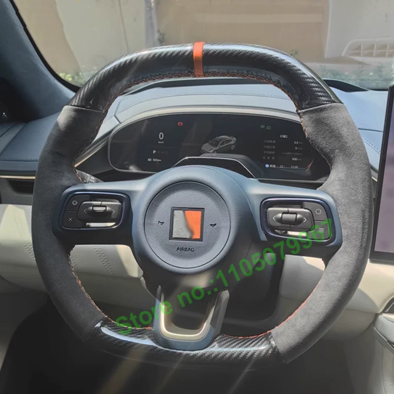 

DIY Hand-Stitched Non-slip Durable PU Leather Car Steering Wheel Cover for Zeekr 001 7X 007GT MIX 009 24-25 Interior Accessories