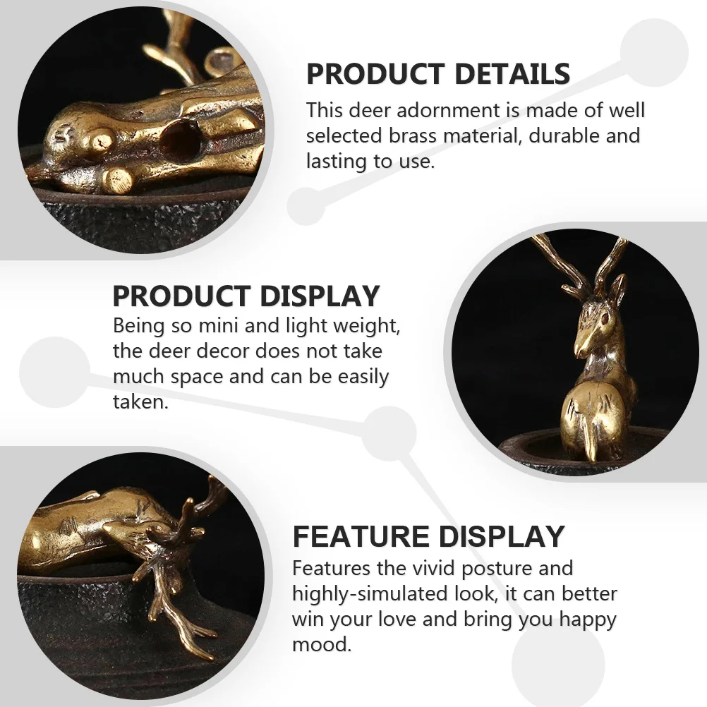 2 قطعة الحرف الغزلان وضع مستقر سيارة سطح المكتب الديكور سعيد الغزلان زخرفة الرجعية تزلف تمثال #1