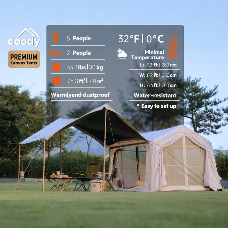 Coody 7.0 Air Tent-Beige Camping Air Tents 2-5 Person Coody Glamping Air Tents