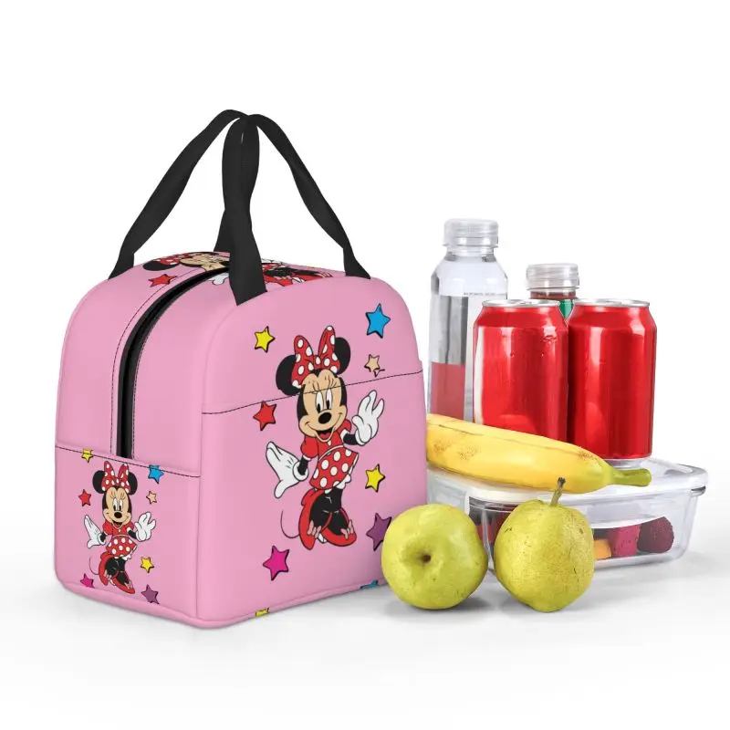 Custom Mickey Mouse Insulated Lunch Box for Women Reusable Warm Cooler Thermal Lunch Bag Food Picnic Container Tote Bags