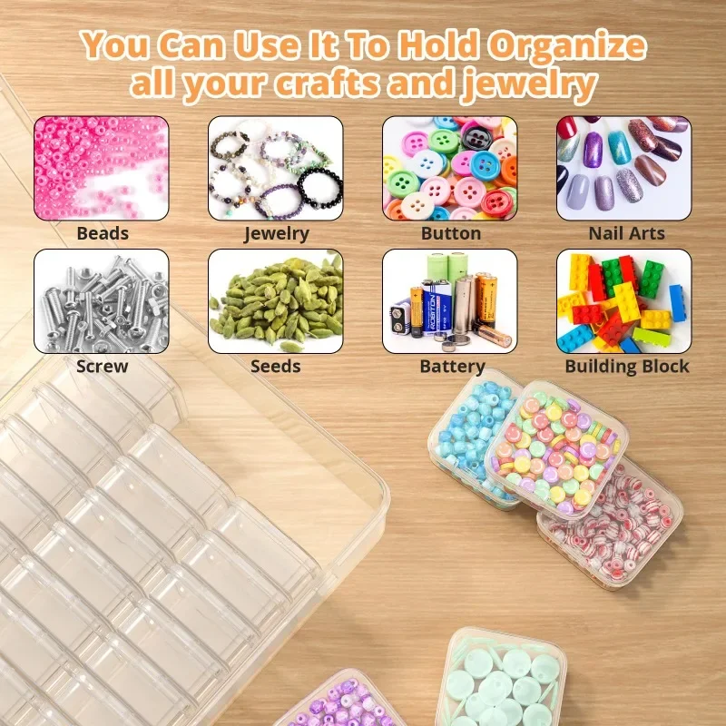 Plastic Jewelrys Storage Boxes Transparent Multifunctional Makeup Organizer Small Beads Storage Containers Home Accessories