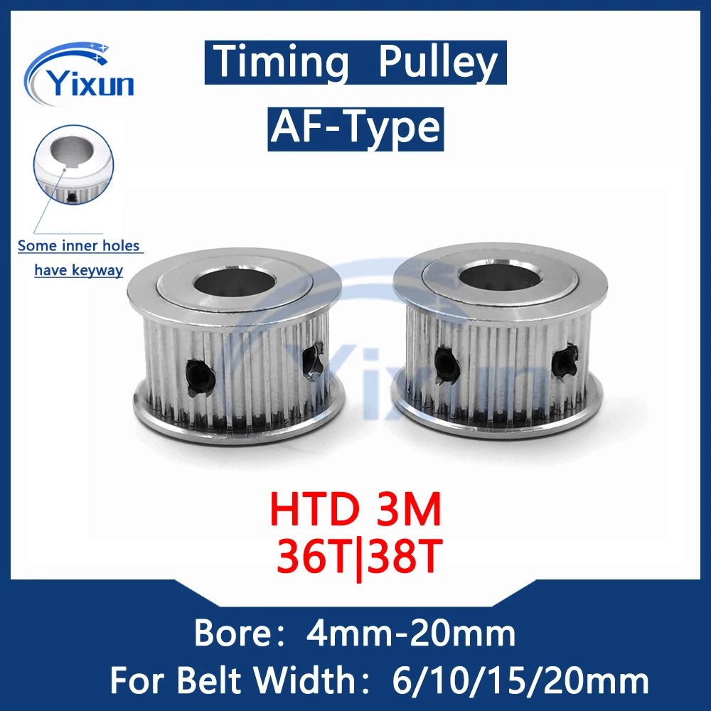 HTD 3M Timing Pulley 36T 38 Teeth Bore 4mm-20mm For Belt Width 6/10/15/20mm 3M Carving Machine Synchronous Pulley Keyway 36Teeth