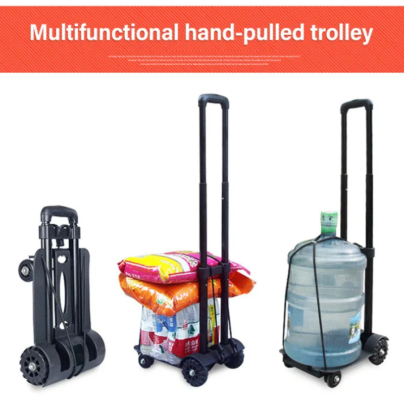 Folding portable luggage cart Lightweight removable trolley shopping cart