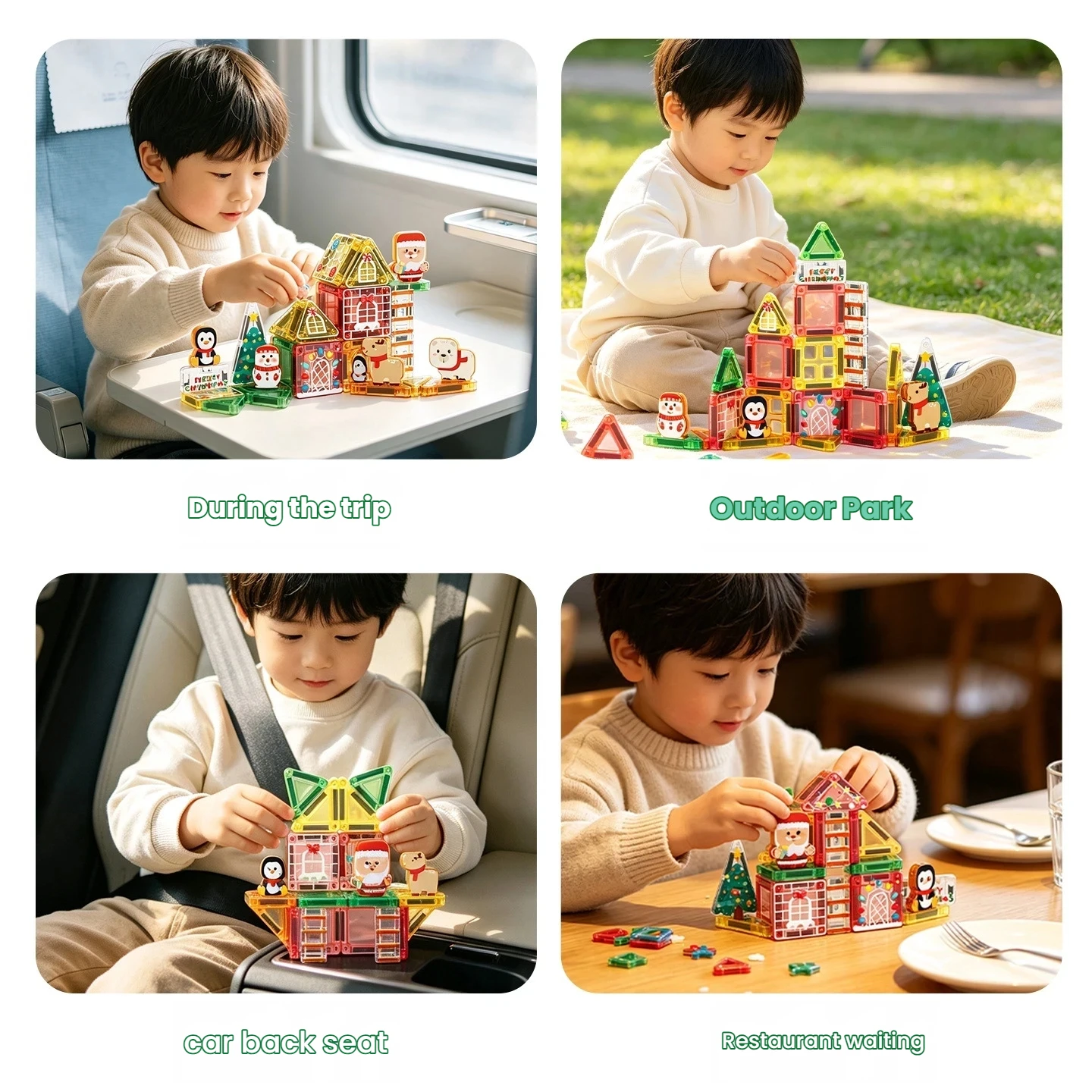 Mini Magnetic Blocks Kids Educational Puzzle Xmas Toy Portable Iron Box Travel Outdoor DIY Assemble Magnetic Tiles Building Gam