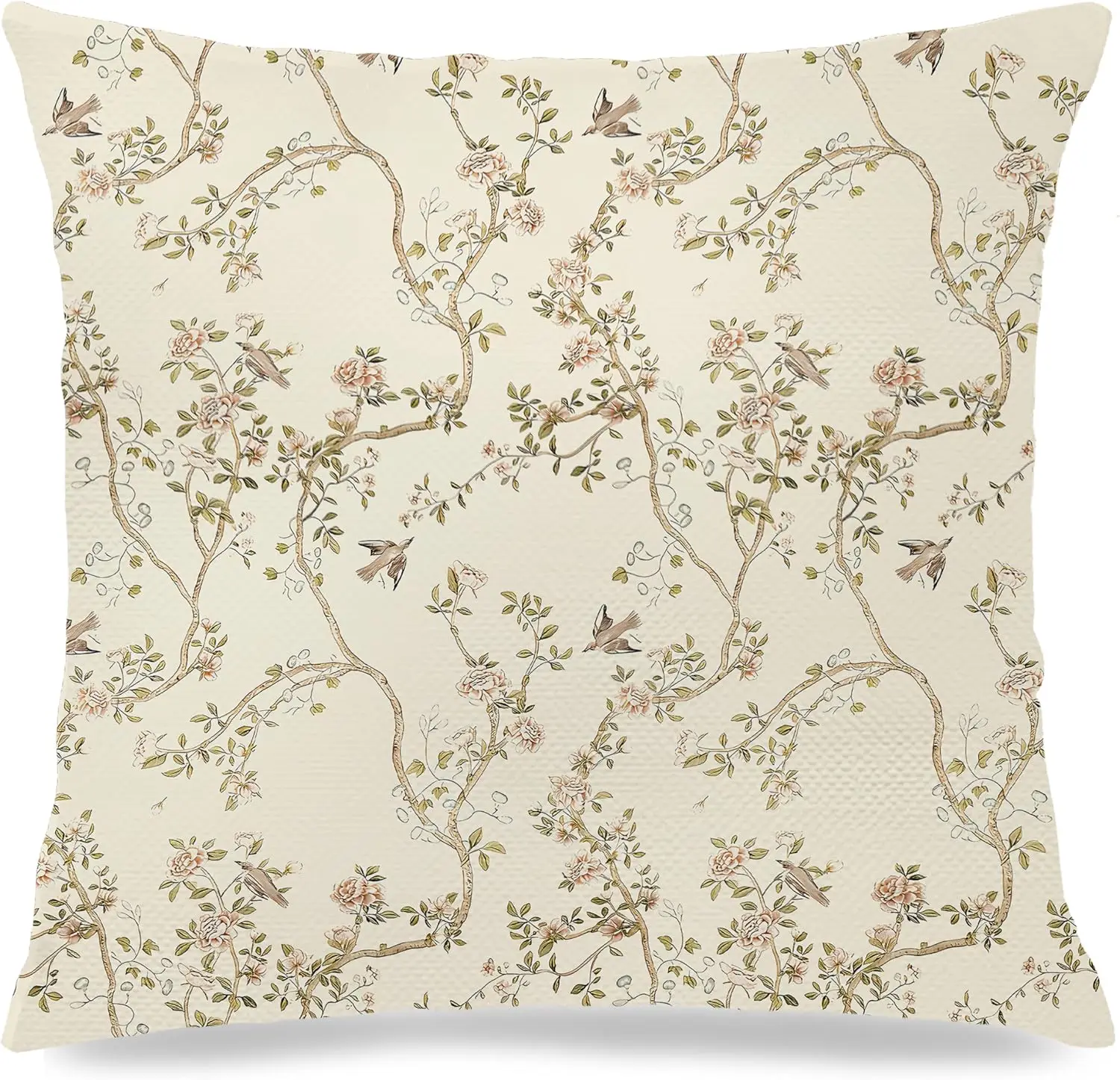 Decorative Botanical Floral Pillowcase Cushion Cover for Throw Pillow Home Decor Nature Art Renaissance Vintage Style Bedroom Ac