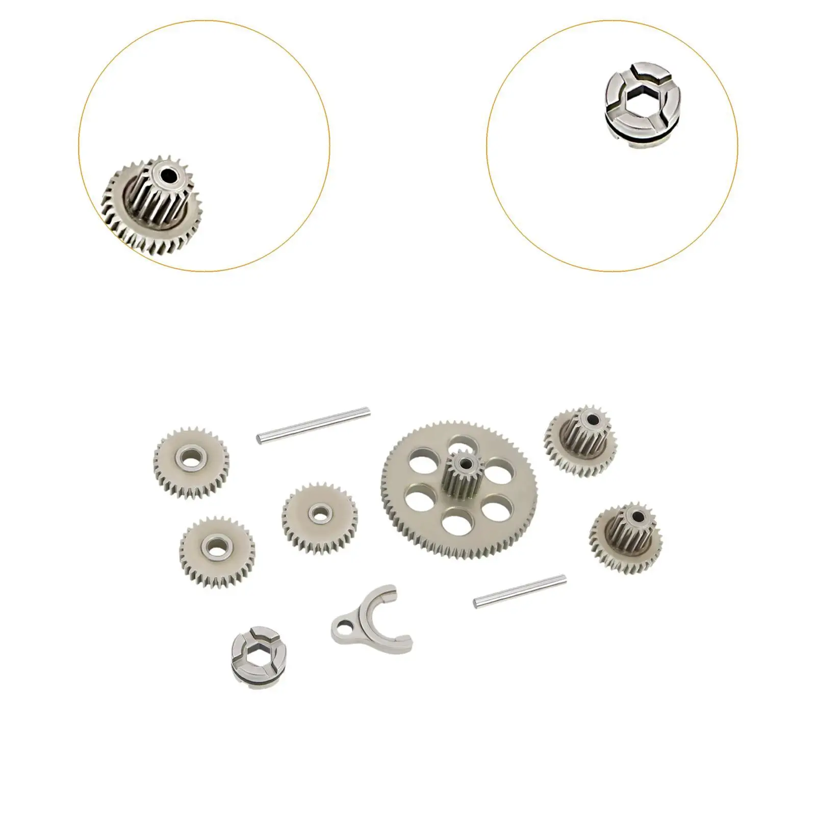 

Запасные части для радиоуправляемых моделей: стальные трансмиссионные шестерни, аксессуары для замены.