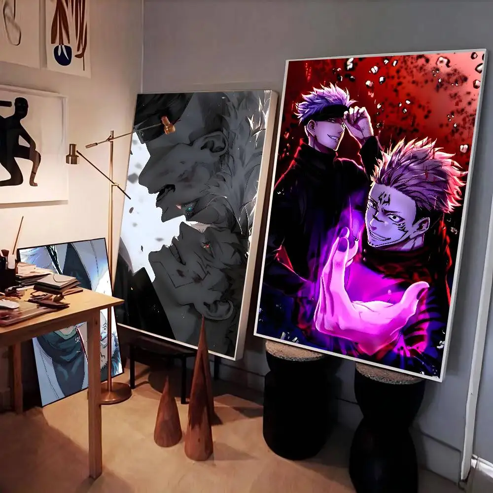 Anime Jujutsu Kaisen Gojo And Sukuna Poster Self-adhesive Art Waterproof Paper Sticker Coffee House Bar Room Wall Decor view 3