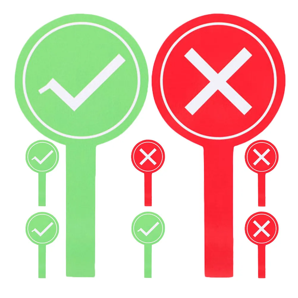 

8Pcs True False Voting Paddles Reusable Classroom Answer Boards Lightweight Portable Green Red Yes No Paddle Game Night Supplies