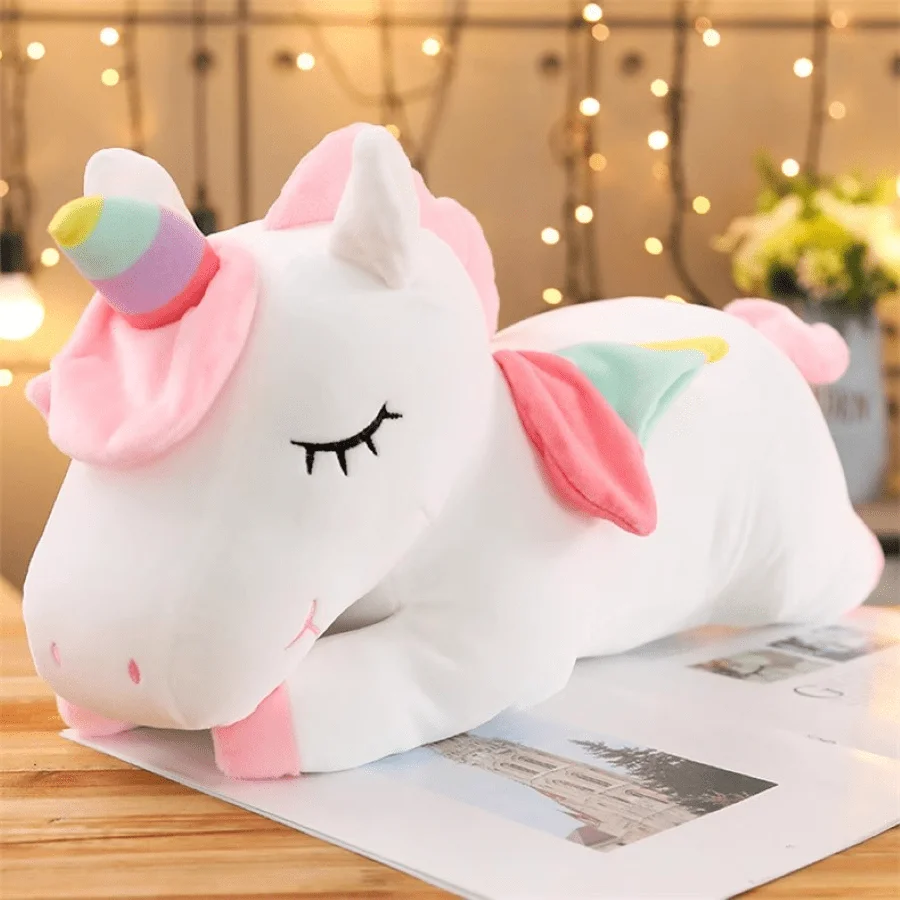 Einhorn Stofftier Liegen Regenbogen Haus Plüschtier Weiches Kissen Kissen Glückliches Einhorn Mädchen Geburtstag Party Dekore Geschenke