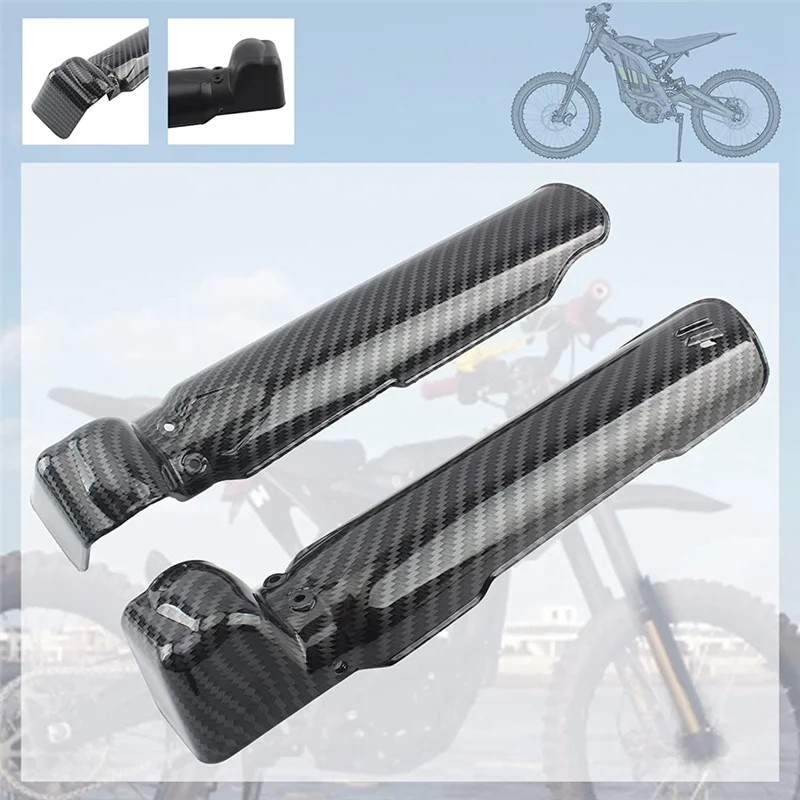 Protectores de horquilla delantera Premium, cubierta de protección contra golpes para bicicleta de cross Sur Ron Surron Light Bee S/X X160/X260, patrón de fibra de carbono