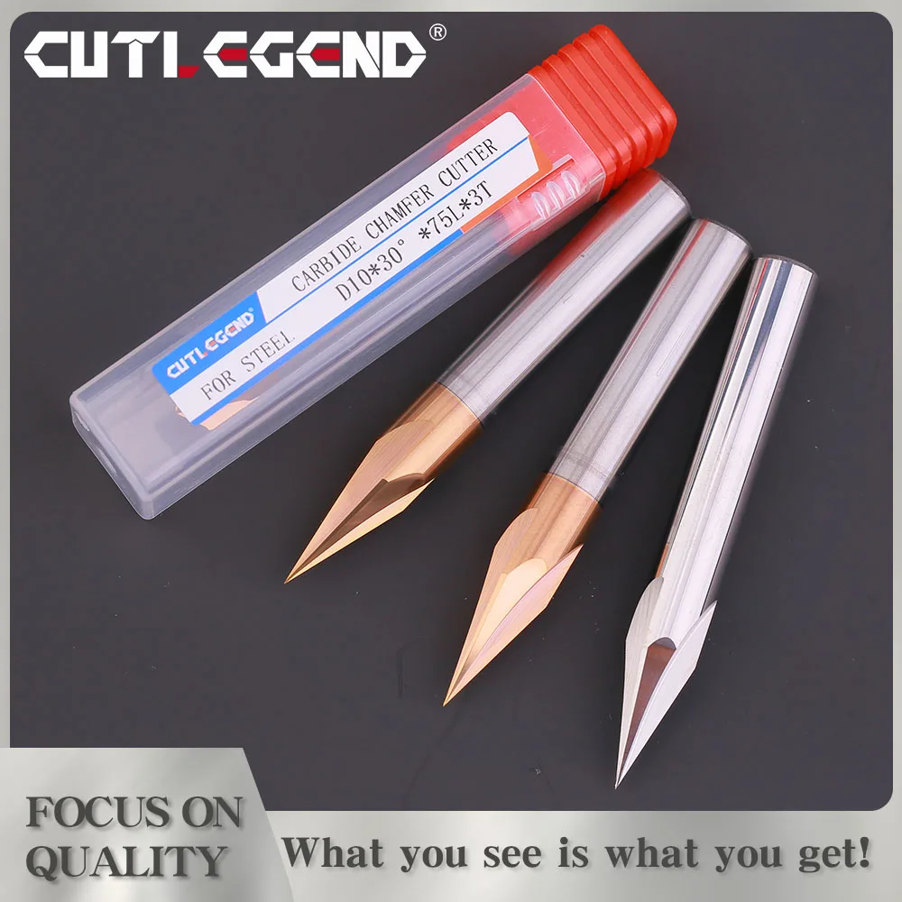 CUTLEGEND 30 Degree Chamfer Milling Cutter Carbide 3 4 5 6 8 10 12 16mm Diameter Chamfering Mill Deburring Edges V Grove Router