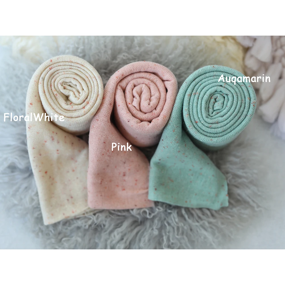 Couverture d'emmaillotage en tricot doux et extensible pour photographie de nouveau-né, accessoire Photo moucheté pour bébé, accessoires de séance Photo pour nouveau-né